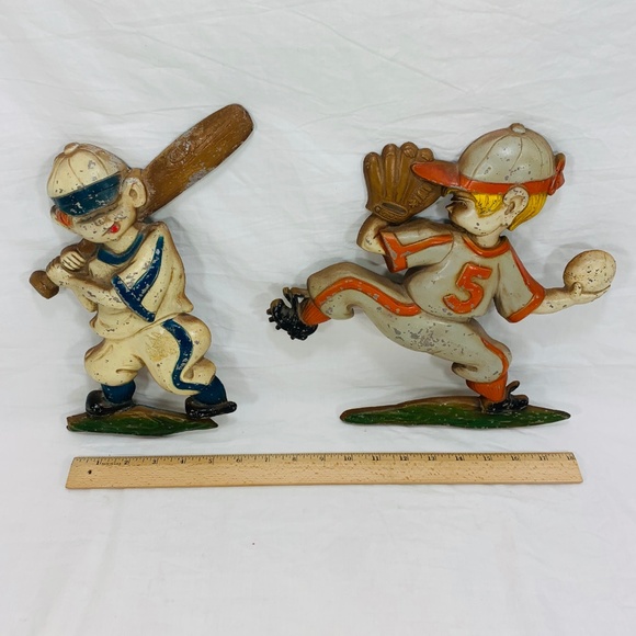 Vintage Accents 2 Vintage Sexton 97s Metal Baseball Players Poshmark